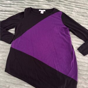 Grace Black and Purple Long Sleeve Top